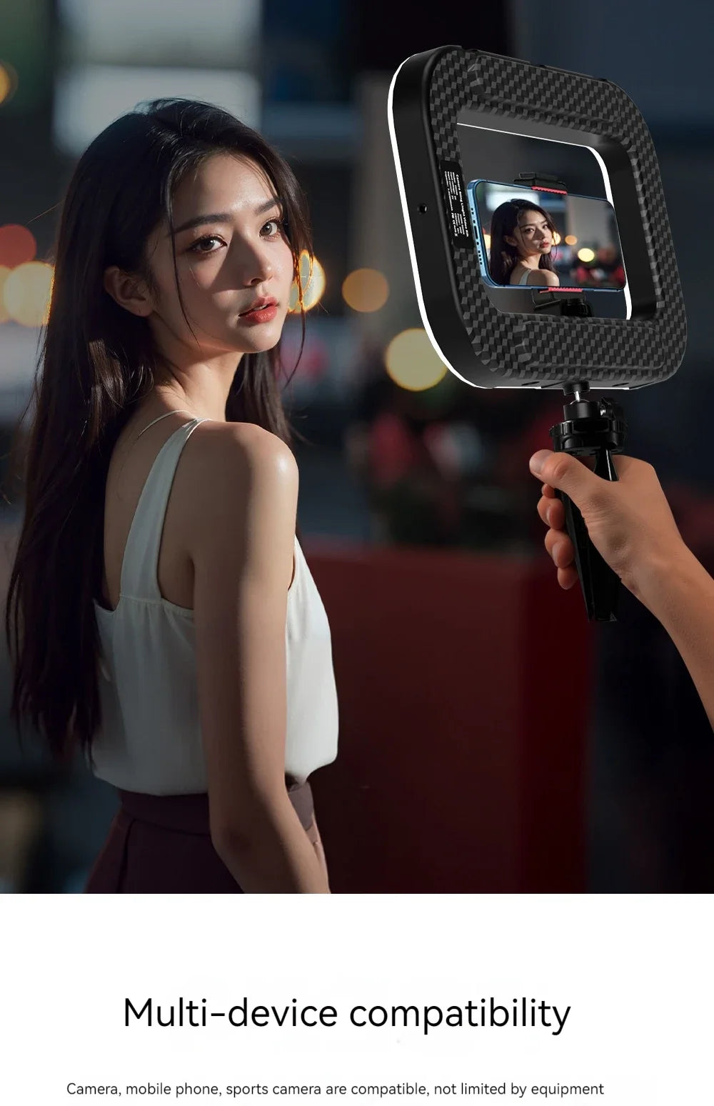 RGB Handheld Ring Fill Light Portable Cell Phone Live Special Rechargeable Photography Light Desktop Selfie Light aro de luz