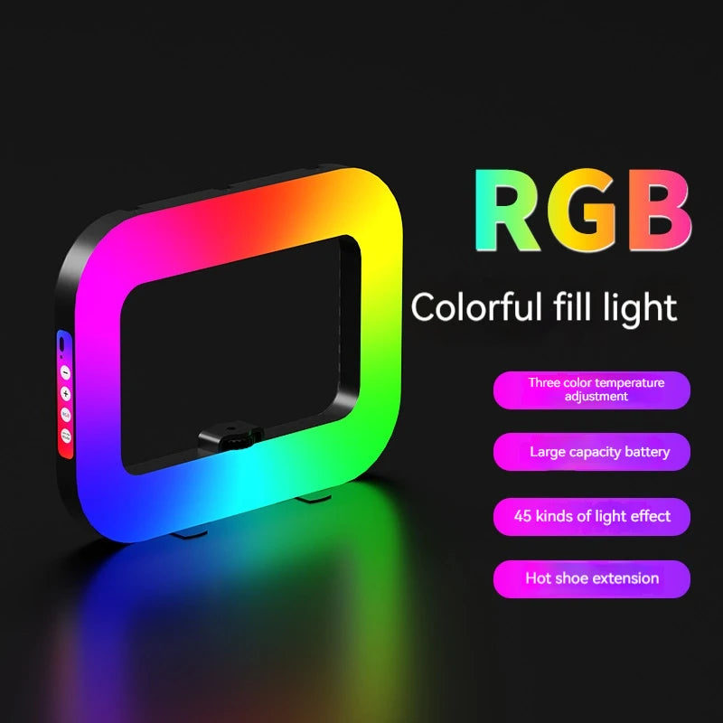 Rechargeable Handheld LED Ring Light – Portable Fill Light for Phone, Photography, and Live Broadcast