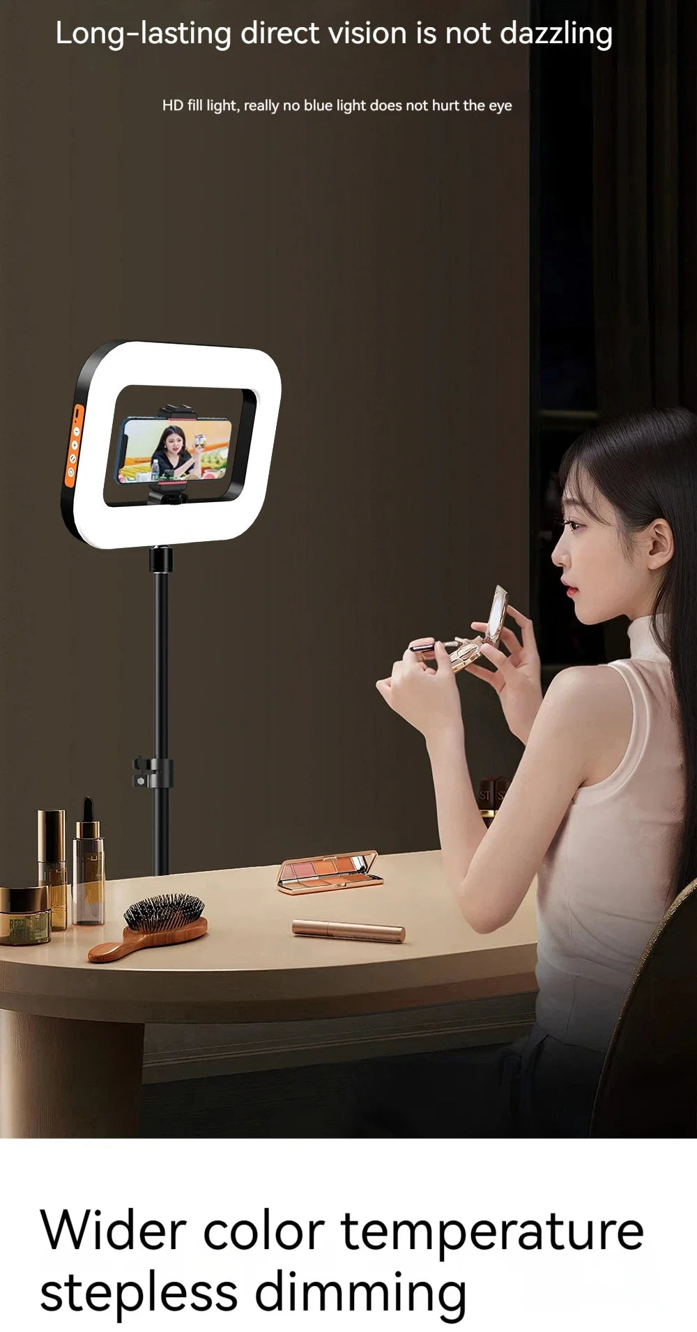 RGB Handheld Ring Fill Light Portable Cell Phone Live Special Rechargeable Photography Light Desktop Selfie Light aro de luz