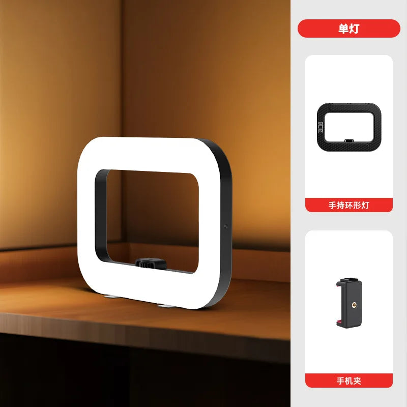 Rechargeable Handheld LED Ring Light – Portable Fill Light for Phone, Photography, and Live Broadcast