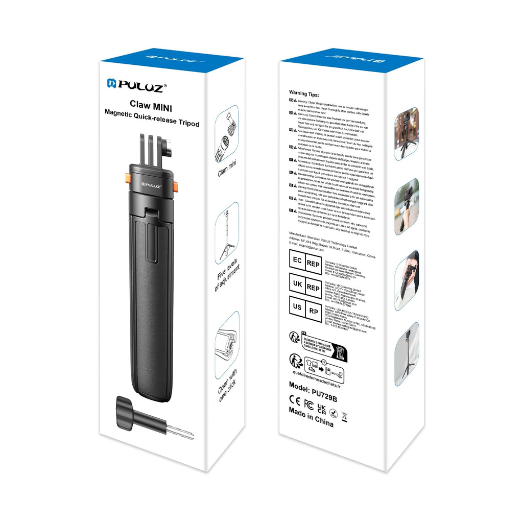 Mini Magnetic Quick Release Selfie Stick Tripod – Compatible with GoPro HERO 13/12/11/10/9, Insta360 X4/X3, and DJI Osmo Action 5 Pro
