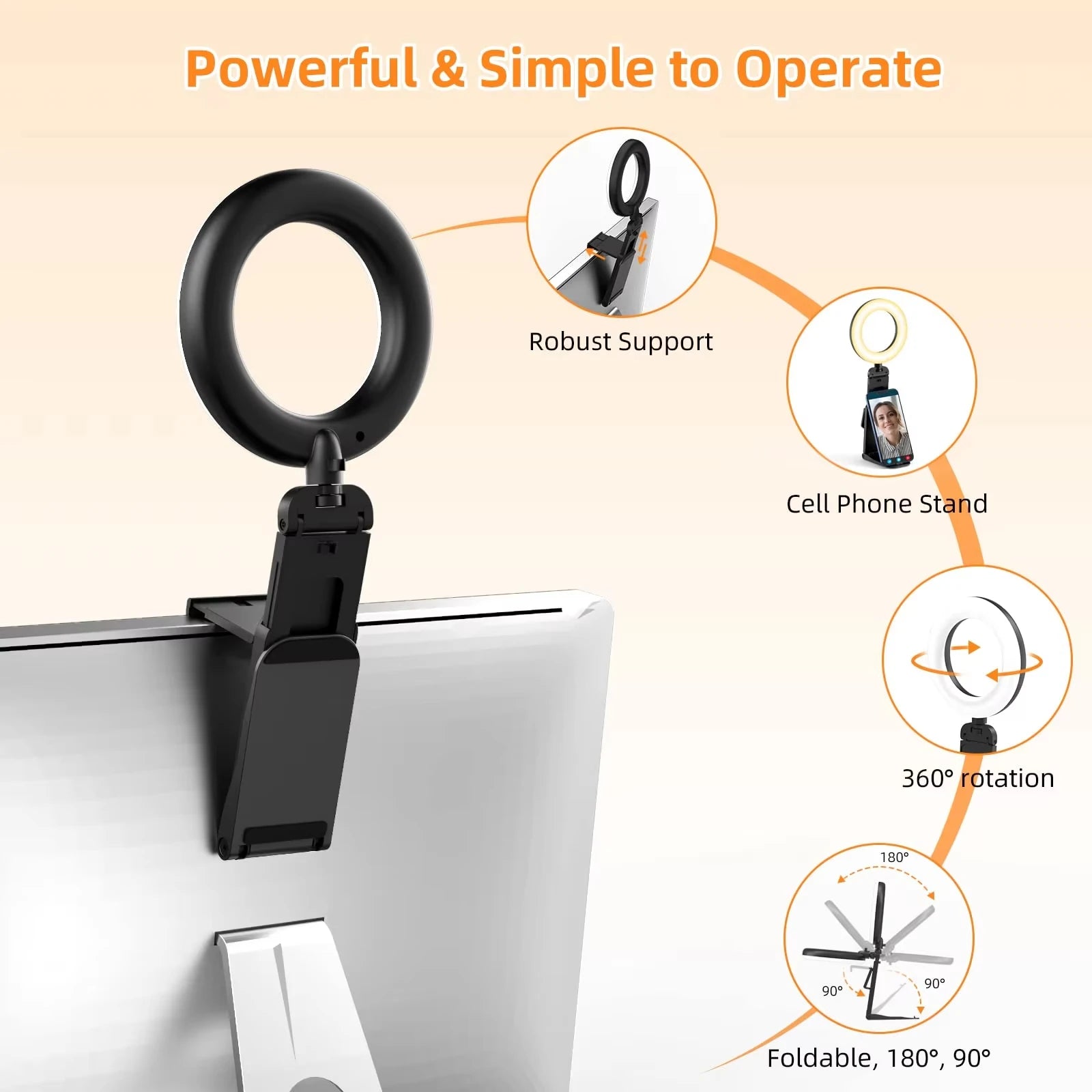 5 Inch LED Ring light Photography Lighting Phone Ringlight With Stand USB Round Fill Lamp for Youtube TikTork Video Live