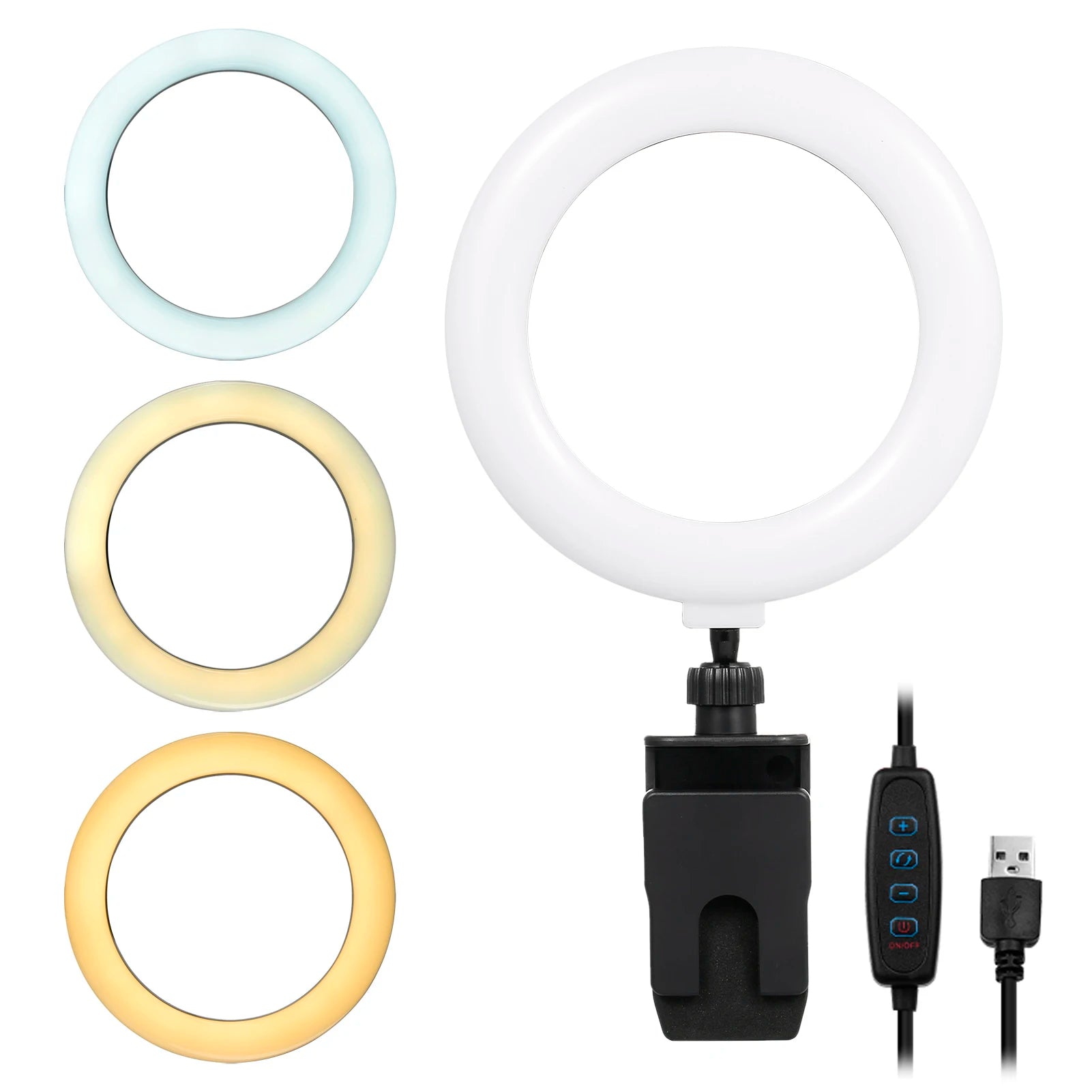 6" Dimmable Ring Light with Clip for Laptop & Computer – USB Video Conference Light for Zoom Meetings, Makeup, Selfie, TikTok, and Live Streaming