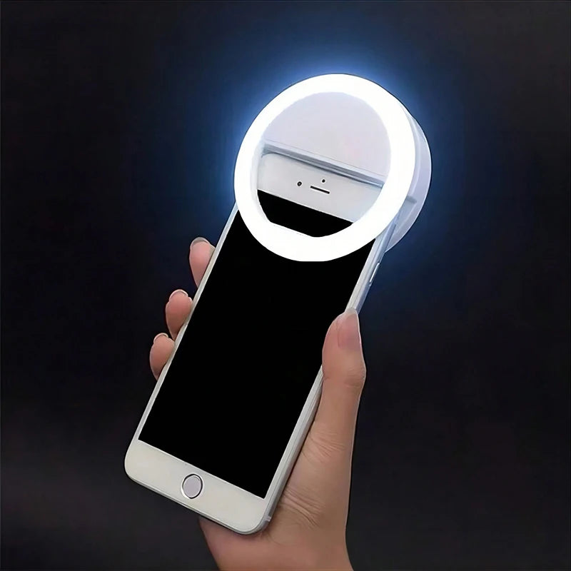 Rechargeable LED Selfie Ring Light – Portable Makeup Lighting Lamp for Mobile Phones, Photography, and Night Selfies