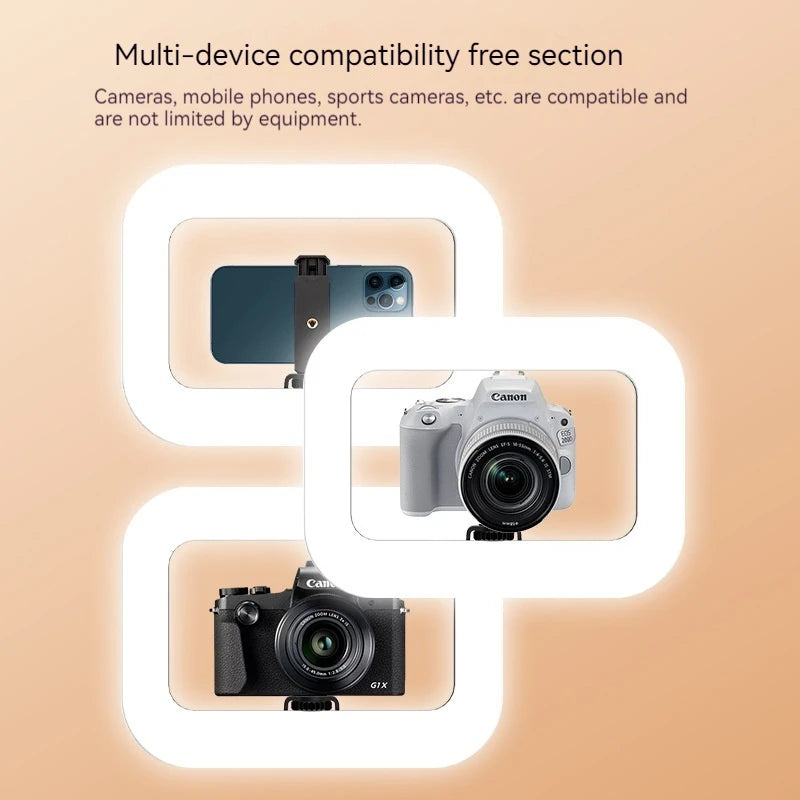 Rechargeable Handheld LED Ring Light – Portable Fill Light for Phone, Photography, and Live Broadcast