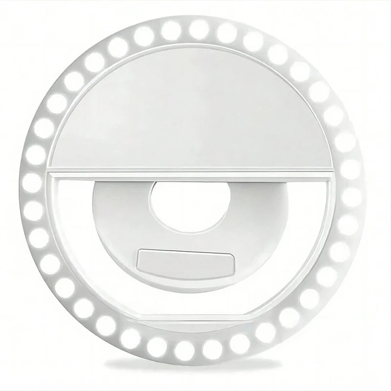 Rechargeable LED Selfie Ring Light – Portable Makeup Lighting Lamp for Mobile Phones, Photography, and Night Selfies