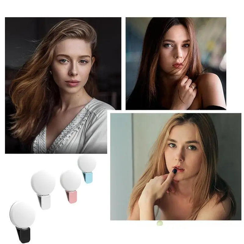 Mobile Phone LED Selfie Ring Light Portable Mini Durable Practical Three Stop Dimming Circle Photography Clip Fill Light