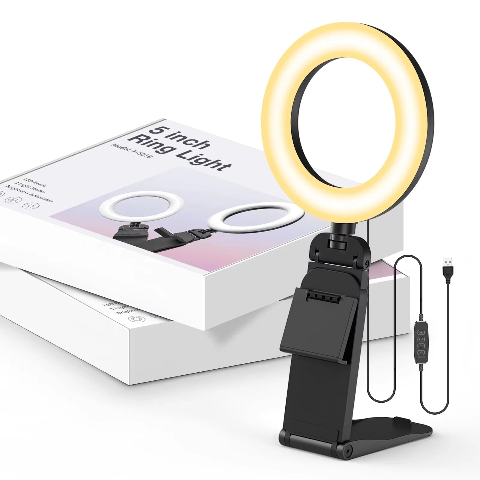 5 Inch LED Ring light Photography Lighting Phone Ringlight With Stand USB Round Fill Lamp for Youtube TikTork Video Live
