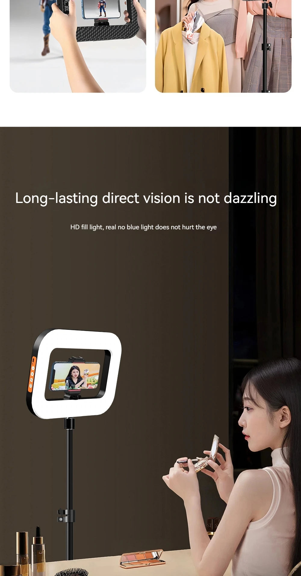 Rechargeable Handheld LED Ring Light – Portable Fill Light for Phone, Photography, and Live Broadcast