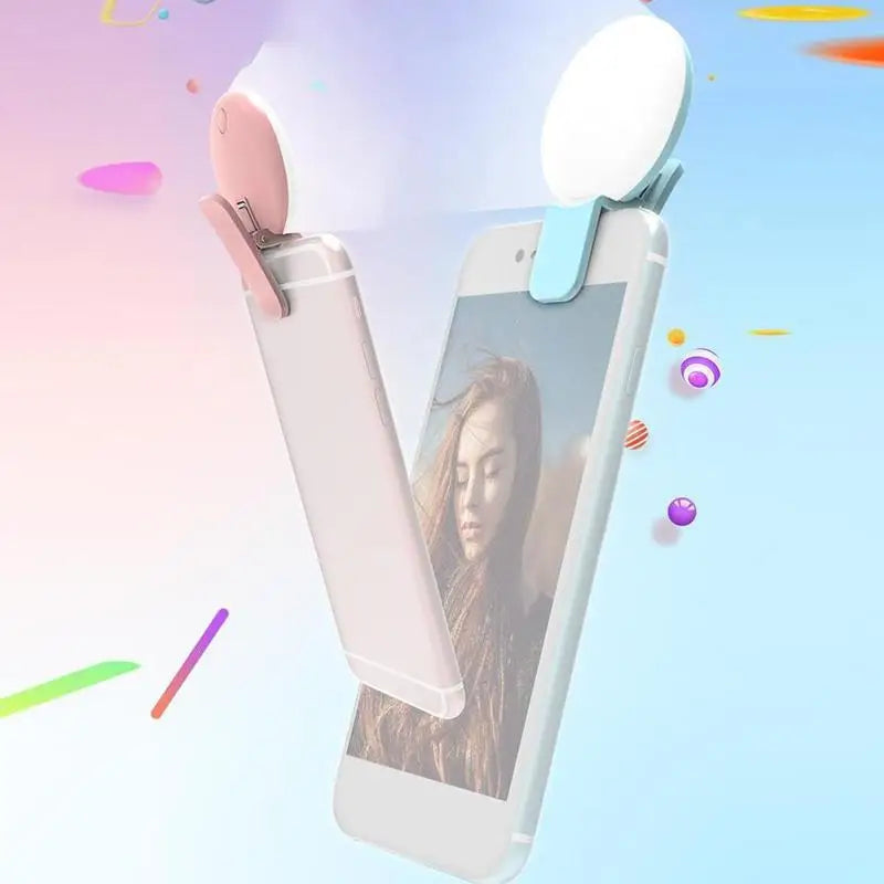 Mobile Phone LED Selfie Ring Light Portable Mini Durable Practical Three Stop Dimming Circle Photography Clip Fill Light