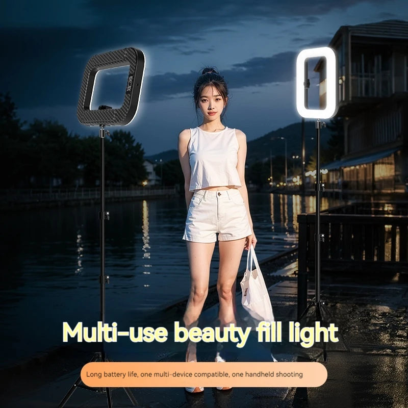 Rechargeable Handheld LED Ring Light – Portable Fill Light for Phone, Photography, and Live Broadcast