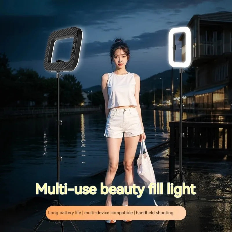 RGB Handheld Ring Fill Light Portable Cell Phone Live Special Rechargeable Photography Light Desktop Selfie Light aro de luz