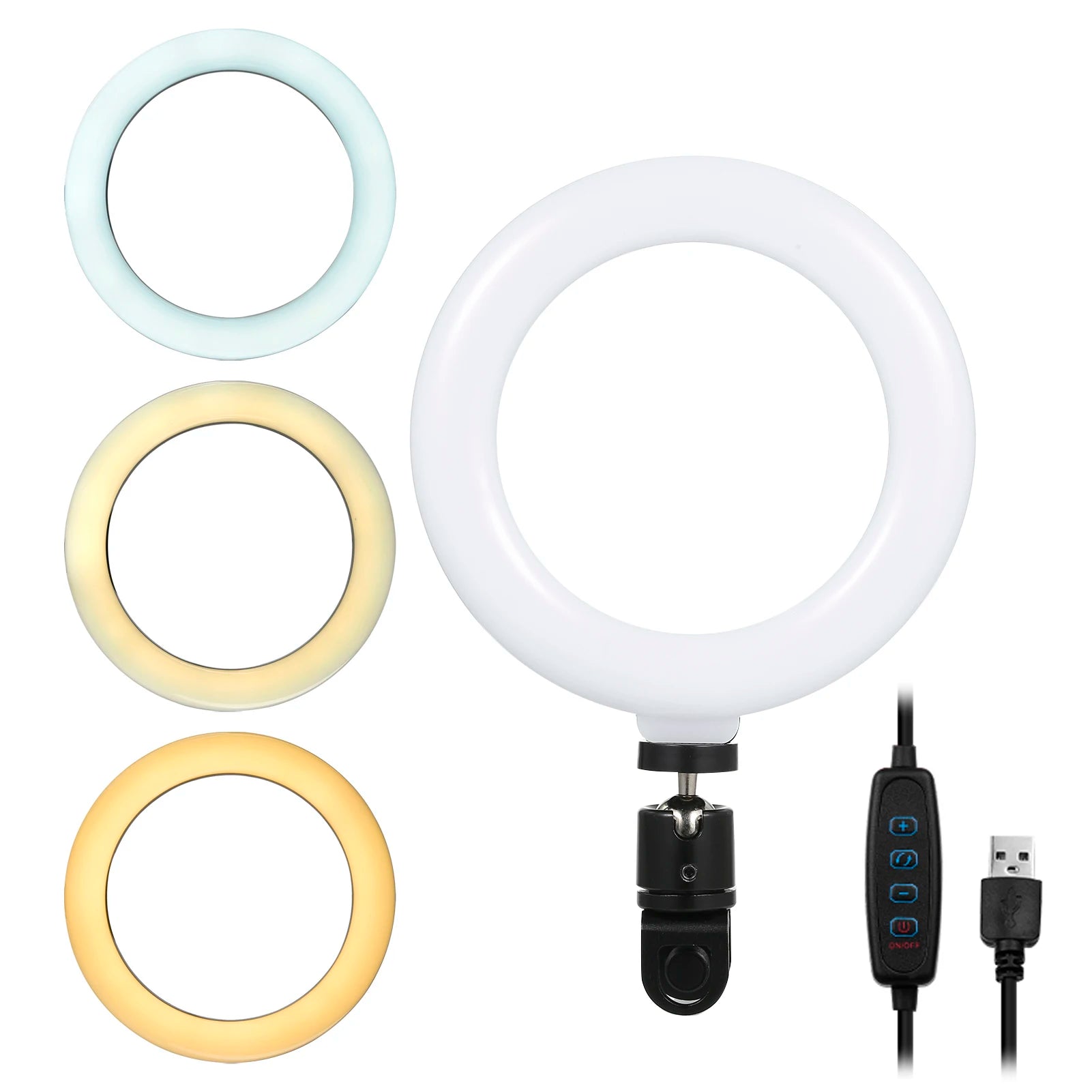 6" Dimmable Ring Light with Clip for Laptop & Computer – USB Video Conference Light for Zoom Meetings, Makeup, Selfie, TikTok, and Live Streaming