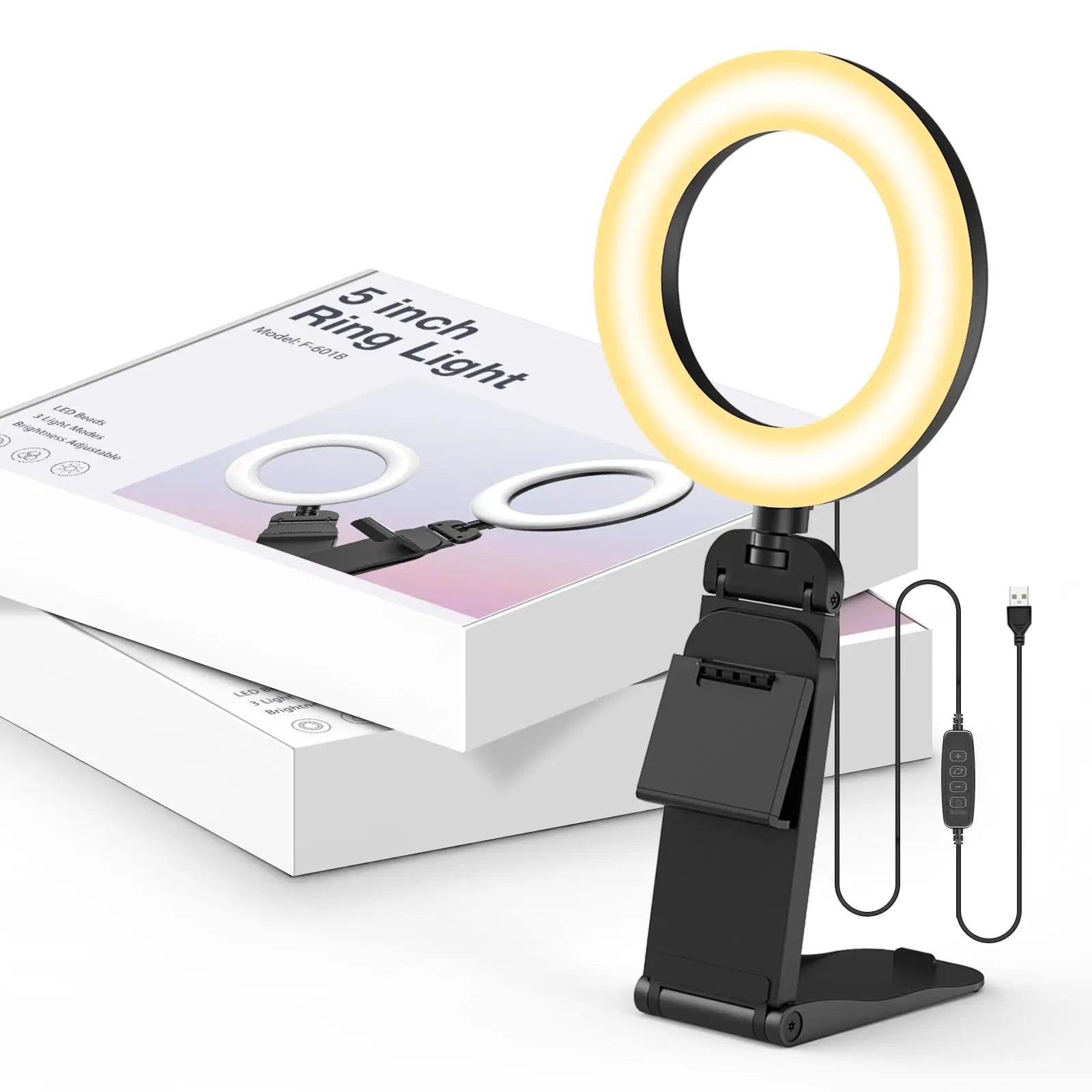 5 Inch LED Ring light Photography Lighting Phone Ringlight With Stand USB Round Fill Lamp for Youtube TikTork Video Live