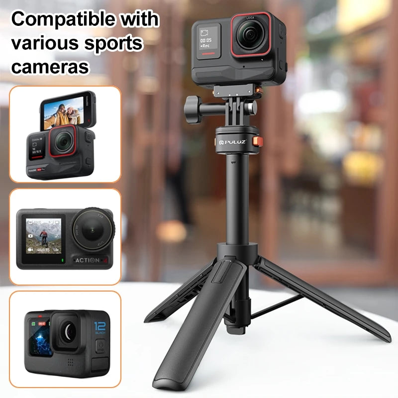 Mini Magnetic Quick Release Selfie Stick Tripod – Compatible with GoPro HERO 13/12/11/10/9, Insta360 X4/X3, and DJI Osmo Action 5 Pro