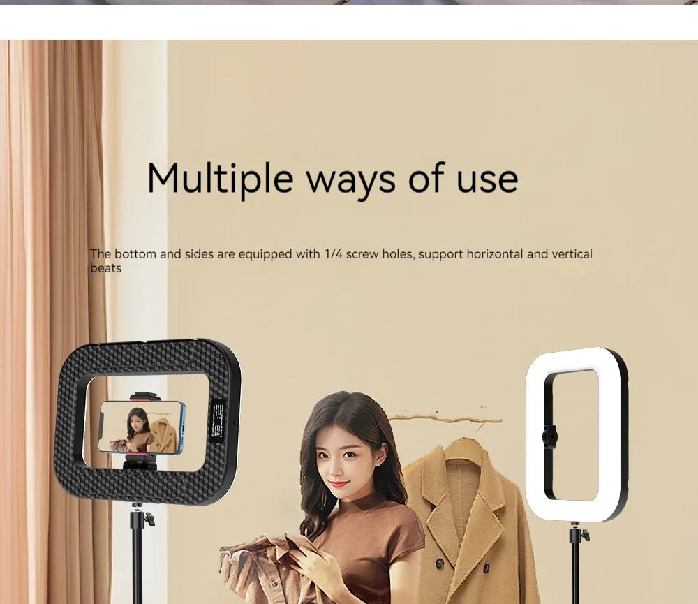 RGB Handheld Ring Fill Light Portable Cell Phone Live Special Rechargeable Photography Light Desktop Selfie Light aro de luz